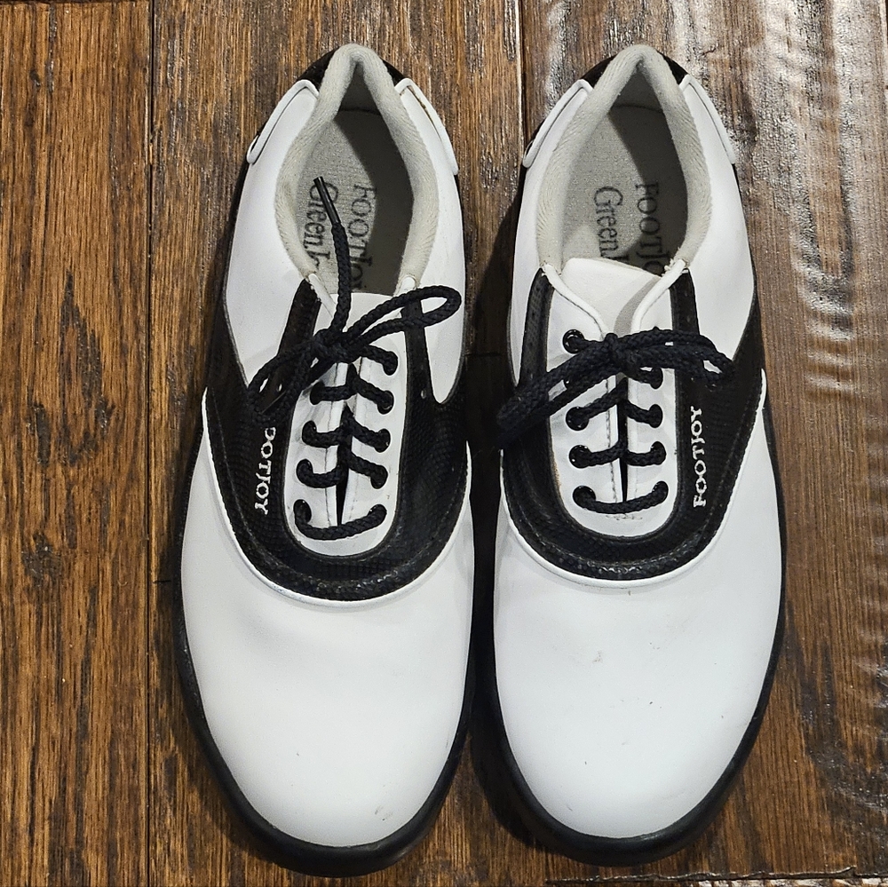 FootJoy GreenJoys Women's Soft Spike White Black Golf Shoes 48419 Size 7M